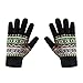 LETHMIK Womens&Girls Thick Knit Gloves Warm Winter Colorful Glove with Wool Lined Black