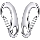 Abimars 4 inch Heavy Duty Rope Connector Spring Snap Hook, Large 316 Stainless Steel Boat Hooks, Load Capacity 1000lbs, Marine Grade Anchor Clips for Rope (2 Pack)