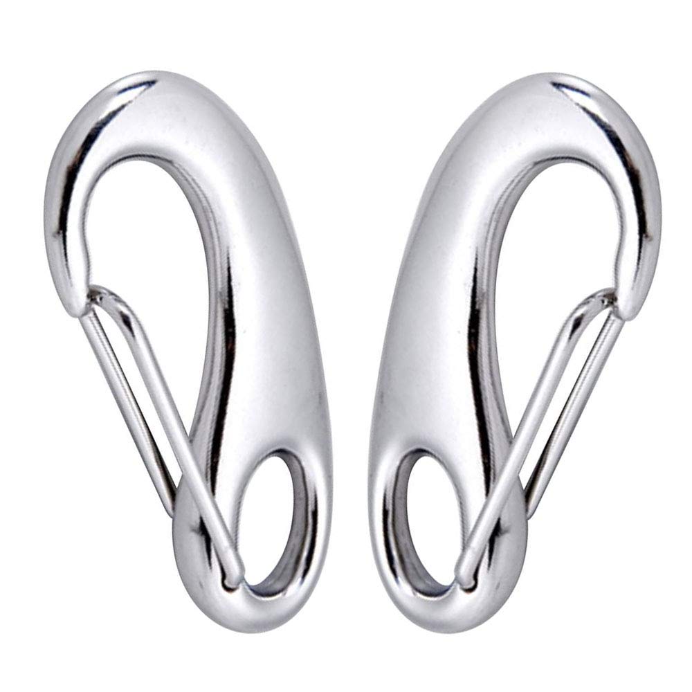 Abimars 4" 316 Stainless Steel Spring Snap Hook Clips (Egg Shape), Heavy Duty Carabiner Style Clip for Chains, Pet Leash, Keychains, and Outdoor Use (Not for Climbing, 2 Pack)