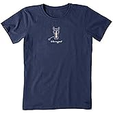Life is Good. Womens Crusher Tee Horse, Darkest Blue
