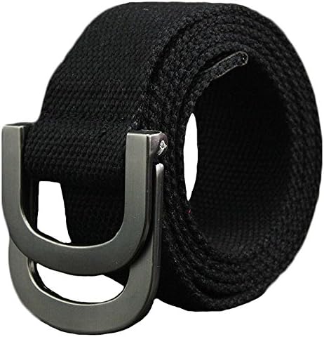 MUstBF PV-1 Canvas Web Belt Double ring Buckle (Color 4, 27"-35"pants-110cm belt)