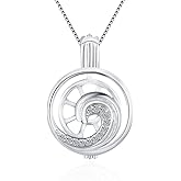 LGSY 925 Sterling Silver Wave Cage Pendants Crafting Charm for DIY Necklace Bracelet Jewelry Making