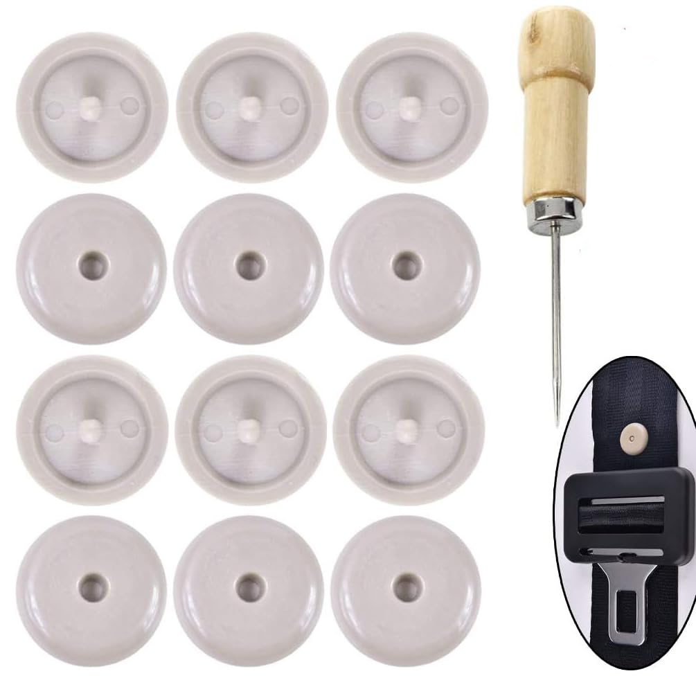 Photo 1 of Y-Axis 6 x Seat Belt Button Buckle Clip Stop - Universal Fit Stopper Kit (Beige - 6 Sets)