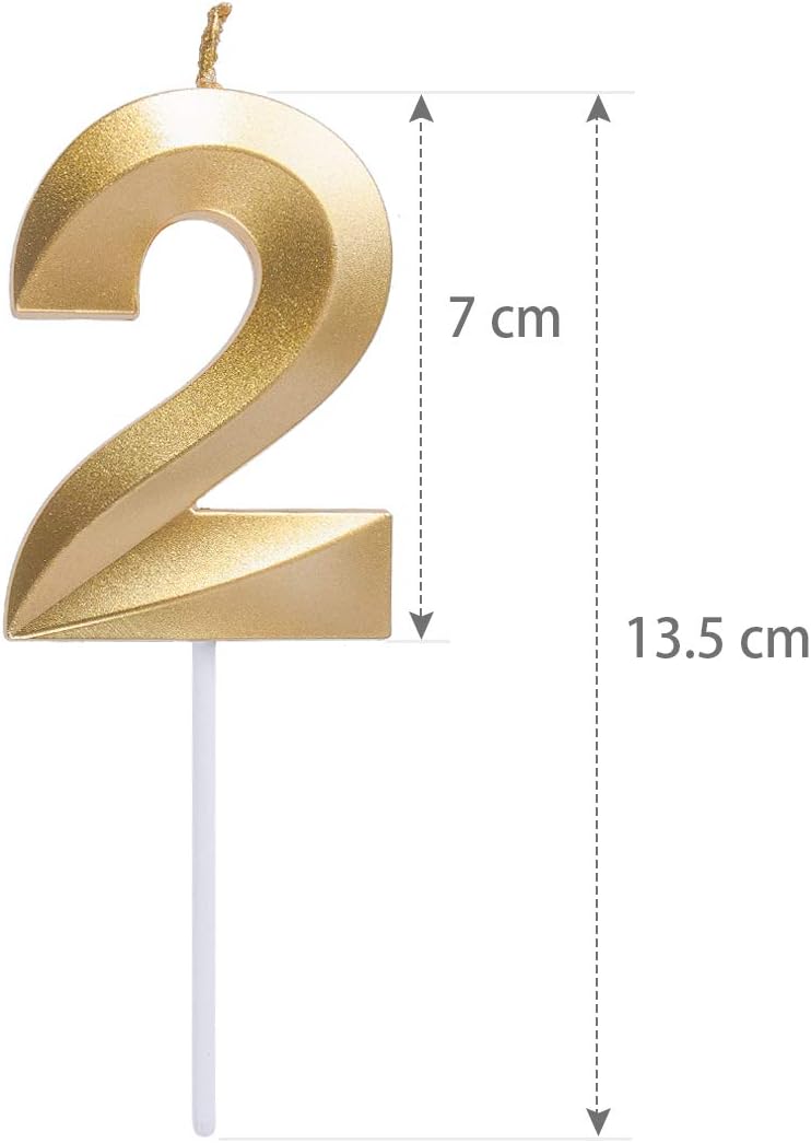 URAQT Birthday Candle for Cake Birthday Number Candles, 5D Shape - Image 3
