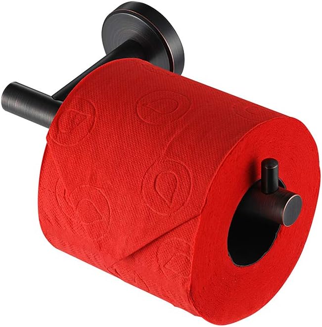 JQK Toilet Paper Holder, 5 Inch 304 Stainless Steel Tissue Paper Dispenser for Bathroom, Hold Mega Rolls, Brushed Nickel Wall Mount - - 