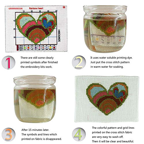 Cross Stitch Stamped Kits 11CT 15X16 inch Pre-Printed Cross-Stitching Starter Patterns for Beginner Kids or Adults, Embroidery Needlepoint Kits Merry Christmas