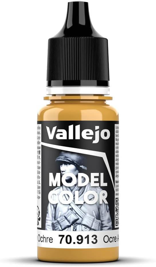 Vallejo Model Color Yellow Ochre 18 ml Self-Leveling Acrylic Paint BSL