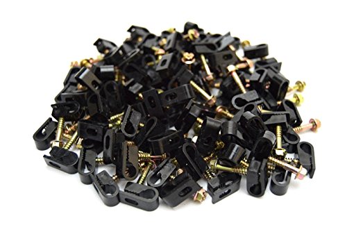 Best Connections 100 pcs Single Black Mounting Flex Clips w/ Strain Relief Screw RG6 RG59 - Thumbnail 3