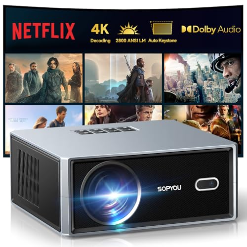 SOPYPOU Smart WiFi Bluetooth Projector