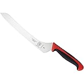 Mercer Culinary Red Millennia Colors Handle, 9" Offset Bread Knife (Wavy Edge)