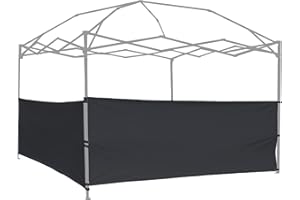 NINAT 2pcs Half Sidewalls Panel for Pop Up Canopy Gazebo Tent Shelter 10'x10', 10'x15', 10'x20' Vertical Leg, 2 Black Half Walls Only