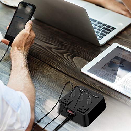 image for Yostyle Alarm Clock Charger w/3 USB Ports 2 Outlets & 6ft Power Cord, 