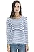 BEARSLAND Women's Striped Long Sleeves Breastfeeding and Nursing Top,Deep Blue/White,Medium