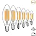 Joddge C35 Dimmable No Flicker LED Light Bulbs Candelabra 6W Equivalent 60W Incandescent E12 Base 2700K Warm White 6 Pack