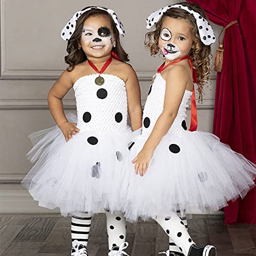 Little Girls Dalmatian Dog Halloween Costume Tutu Handmade Tulle Dress