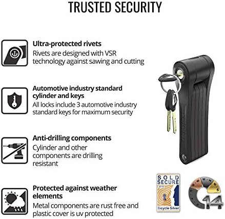 foldylock compact bike lock extreme bike lock heavy duty bicycle security chain lock steel bars