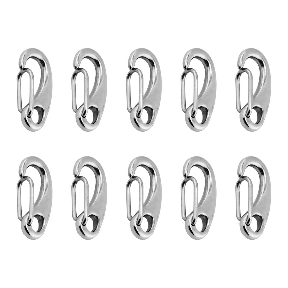 Carabiner Clip, 10PCS Heavy Duty Snap Hooks Stainless Steel Keychain Clips for Camping Hiking Hammock Swing 40/70MM