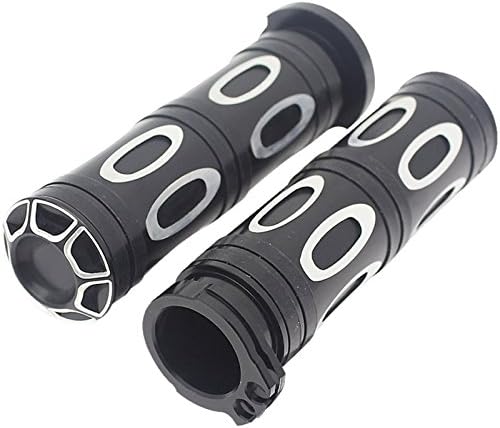 Black 1" 25mm Handle Grips Bar Hand Grips CNC Edge Cut For Harley Blackline Cross Bones CVO Dyna Softail Electra Glide Fatboy Fatboy Lo Forty Eight