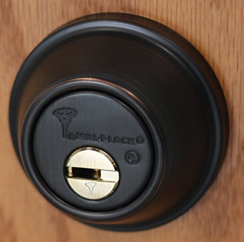 MUL-T-Lock Interactive+ Cronus High Security Grade 2 Single Cylinder Dead-Bolt w/Thumb Turn. Commercial or Residential Metal or Wood Doors (6) Oil Rubbed Bronze - Two Keyed Alike)