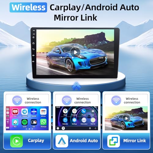 4+64GB Android 15 Car Radio for Toyota Auris 2006-2011 Wireless Carplay Android Auto, Touch Screen 10.1 Inch Bluetooth 2 DIN with GPS, WiFi, RDS FM, EQ, Rear View Camera