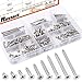 Rustark 210Pcs [#6 5/16'' to 1-1/2''] 304 Stainless Steel Flat Head Phillips Cross Wood Screw Drive Self-Drilling Screws Assortment Kit