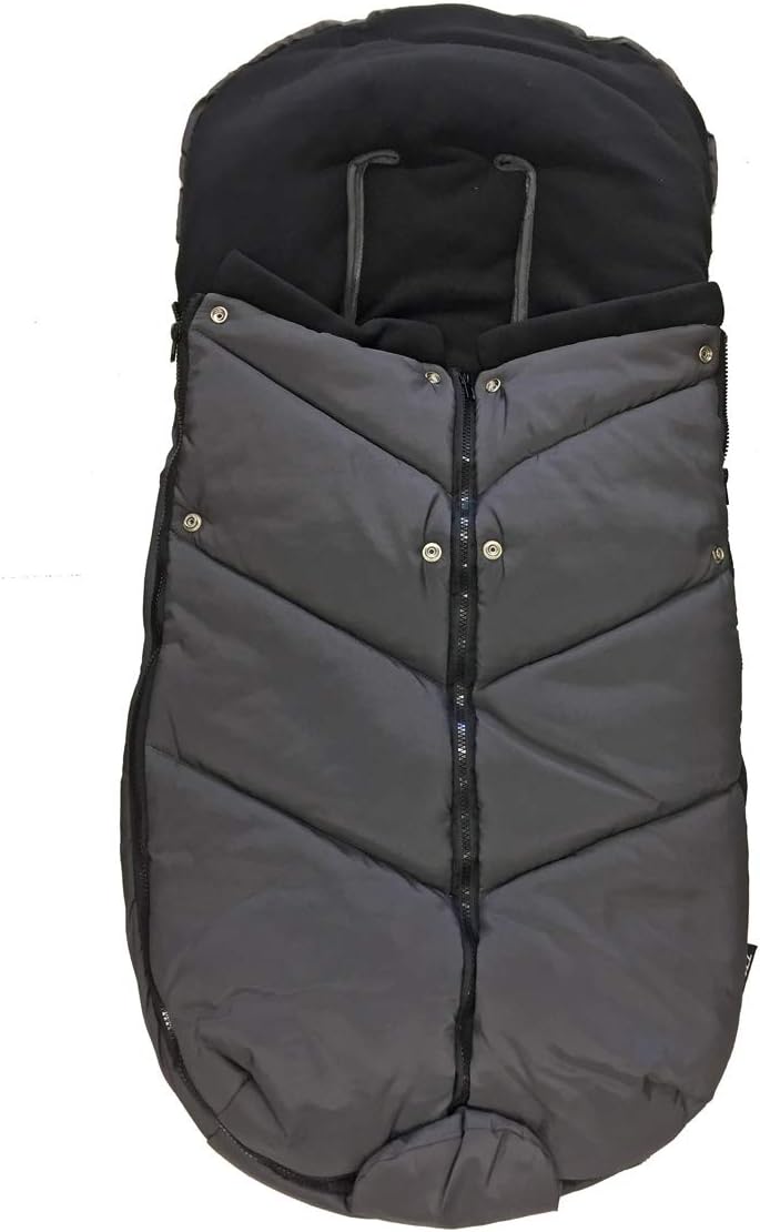 Bozz Ergo Grey Melange Universal Extra Long Thick Fleece Lined Footmuff/Cosytoes/Cosybag That fits All Strollers, Pushchairs and Travel Systems - Removable Top for Liner