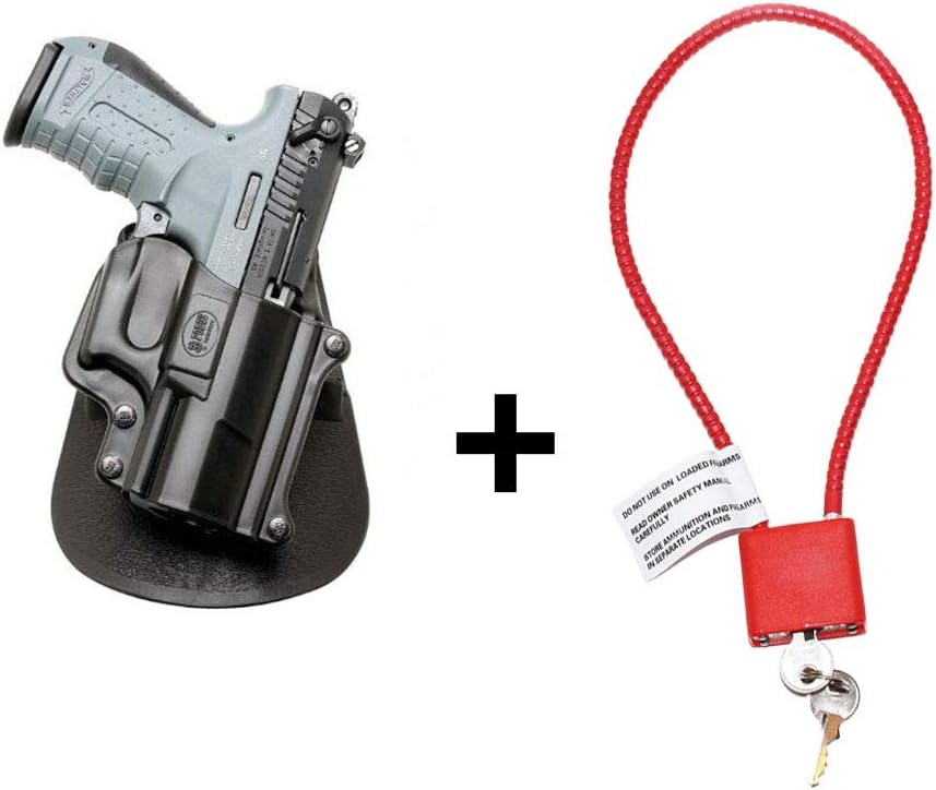 Fobus Walther P22 Holster & Cable Gun Lock, Tactical Retention Paddle Holster WP-22 pistol