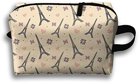 NCJSU Paris Eiffel Tower Clutch Storage Bag Easy Carry Makeup Bag Travel Medecine Bag