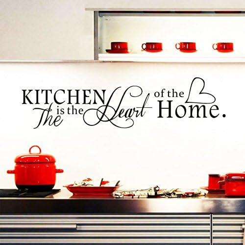 ufengke® "The Kitchen Is The Heart Of Home Quotes and Sayings Wall Decals, Kitchen Dining Room Removable Wall Stickers Murals