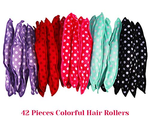 image for Anezus 42 Pieces Hair Rollers Night Sleep Foam Hair Curler Rollers Sof