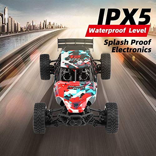 HBX 1:18 Scale All Terrain Remote Control Car 36KM/H High Speed RC Car, 4WD Electric Vehicle,2.4 GHz Radio Controller, RC Cars for Adults and Kids, Waterproof Off-Road RC Truck (Red) - Thumbnail 4
