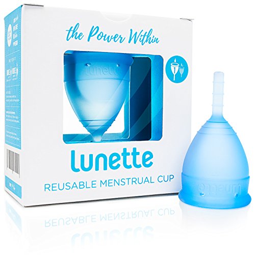 Lunette Menstruationstasse - Blau - Model 1 für leichte Blutung – (Mehrsprachige Version)