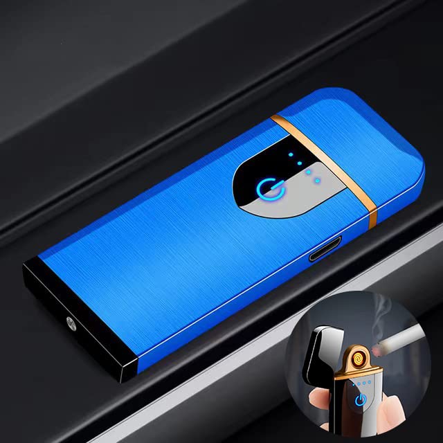 Deluisho Arc Lighter - USB Charging, Windproof, Durable Touch Lighter for Pocket or Kitchen (Blue)