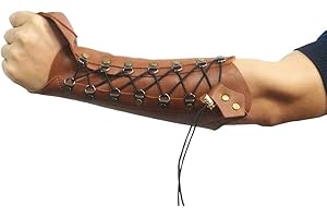 NACHVORN Handmade Leather Arm Guards Bow Hand Shooting Glove Adjustable for Hunting Shooting Target Practice Bow