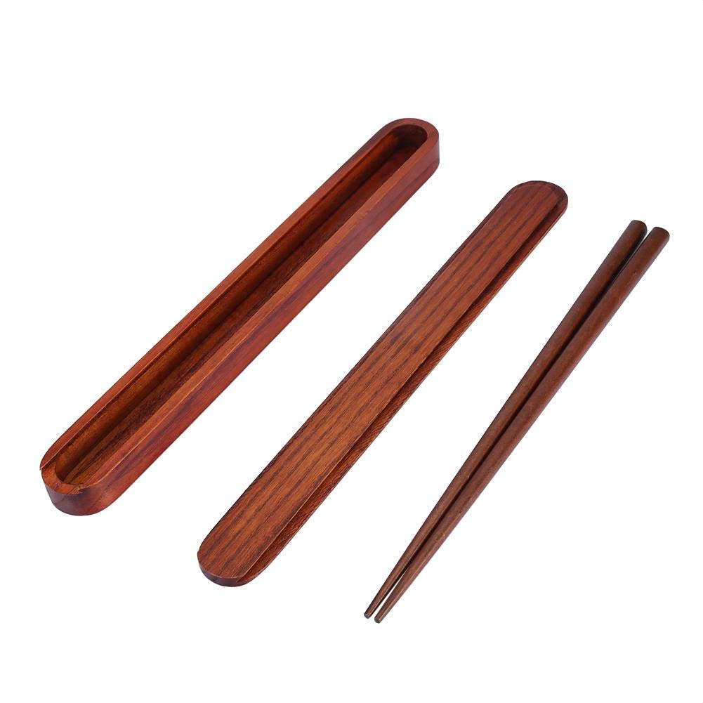 Fdit Japanese Style Chopsticks with Box, Wooden, Brown, Safe to Use, Lightweight, Ideal for Home, Hotel, Restaurant, Travel, Gift