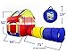 Kiddey Blue Children Playhouse Tent With Tunnel -Pops Up no Assembly Required- Large Kids Indoor & Outdoor House For Boys & Girls, Fits Up To 4 Children, 4 Ground Stakes. Perfect Gift For Toddlers