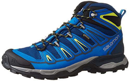 Salomon L39039100 Men's X Ultra Mid 2 GTX Hiking Boot, Blue Depth/Union Blue/Gecko Green, 8.5 M US