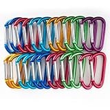 GOGO 24 PCS Aluminum D-shaped Carabiners in Assorted Colors, Gift Idea