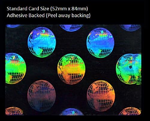 (100 Pack!) Revolving Globe ID Card Hologram Overlays Teslin PVC …