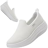 Roltte Walking Shoes for Women Slip On Nurse Slip Resistant Work Sock Sneakers Food Service Platform Comfortable Weight Light