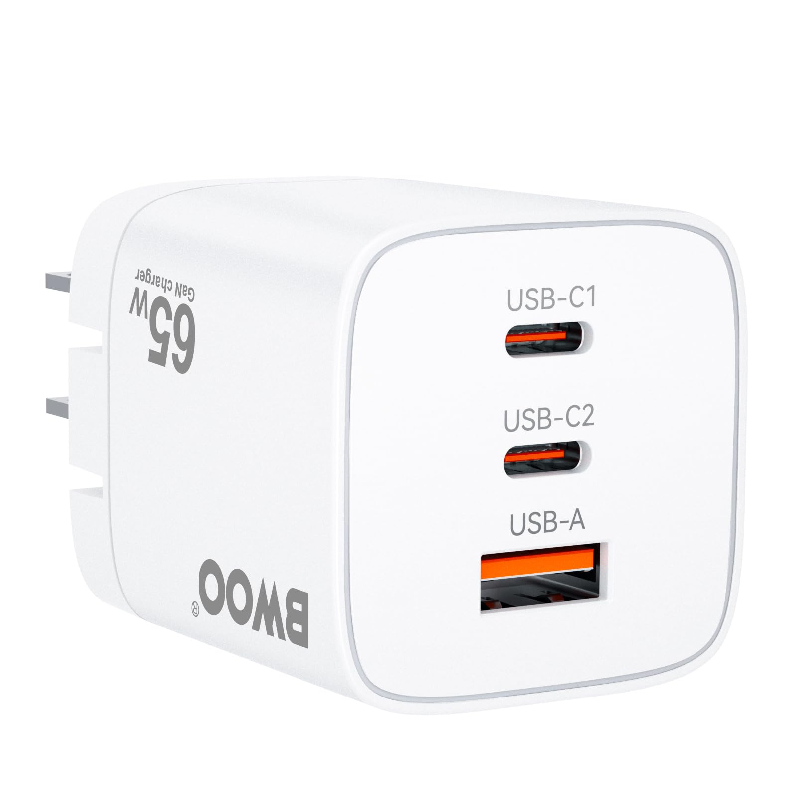 Photo 1 of 65W USB C Charger Block,3 Ports GAN USB C USB A,Foldable Type C Wall Charger for iPhone15 Pro Max/14/13/12/11,MacBook,Galaxy S24/S23/S20/S10,DELL XPS 13,Note 20,IPAD PRO,PIXEL8