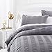 Amazon Brand – Pinzon Seersucker Duvet Cover Set - King, Platinum