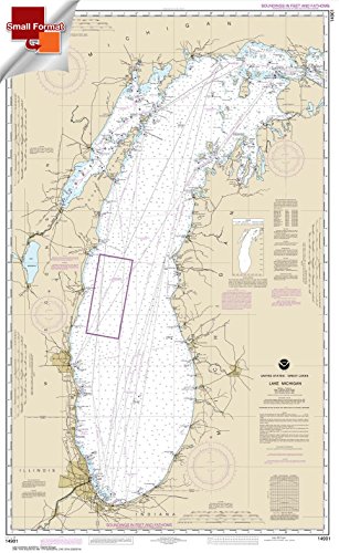 Paradise Cay Publications NOAA Chart 14901: Lake Michigan (Mercator Projection) 21.00 x 34.17 (SMALL FORMAT WATERPROOF) (Best Small Lakes In Michigan)