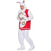 Megartico Halloween Adult Alice White Rabbit Costumes Men Fantasy White Bunny Party Suit