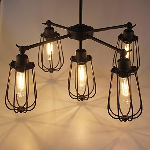 Vintage Country Rustic Dining Room Chandelier Fixtures 5 Heads Restaurant Ceiling Pendant Lights Northern Europe Bar Counter Industrial Grapefruit Pendant Lamps