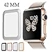 for Apple Watch Screen Protector, AYAMAYA Full Screen Coverage [Real Tempered Glass] Bumper Case with 3D Curved Edge & High Defintion for Apple Watch 42mm Series 3/2/1(Silver)