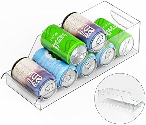 Refrigerator Storage Container, Alanda Freezer Pantry Storage Bins and Fridge Can Organizers Kitchen Pantry Cabinet for Food Soda Beer Can Soft Drinks (Transparent)