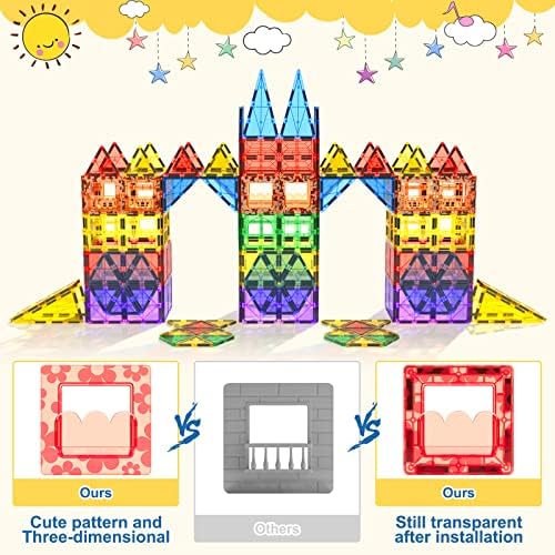 60magnetische Bausteine,Kinderspielzeug,STEM-Magnetblöcke,sensorisches Spielzeug, Kinderspiele, Magnet-Bauspielzeug für 3+ Jahre alte Jungen und Mädchen,Vorschul-, Kindergarten- und Kleinkindspielzeug