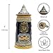 Engraved Ceramic Beer Stein German Landmarks with Ornate Metal Lid