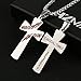 HZMAN Baseball Cross Pendant, I CAN DO ALL THINGS STRENGTH Bible Verse Stainless Steel Necklace (Silver)